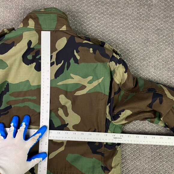 Vintage Alpha Industries US Army M65 Jacket Coat Men's Small Short Woodland Camo - Picture 11 of 16